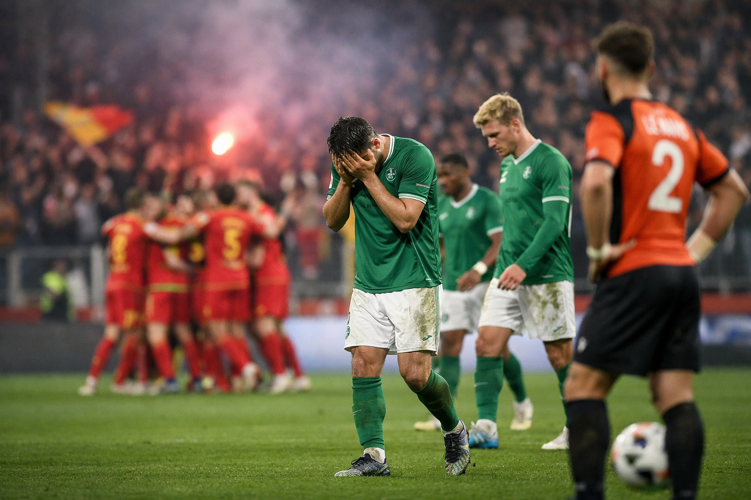 Feature image for Saint-Étienne rechute et la course à la montée en Ligue 2 se jouera lors d’une dernière journée sous haute tension