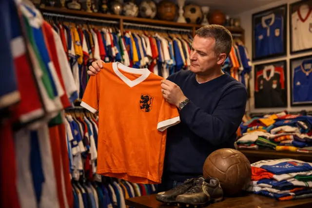 Feature image for Inside Arjan Wijngaard’s 3,000-Shirt Football Archive